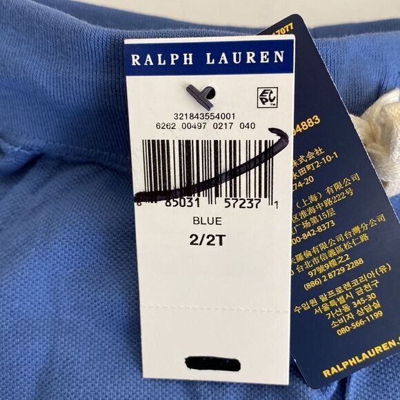 Polo children’s 2 pc periwinkle blue 100%cotton top & short drawstring pockets - Picture 8 of 9